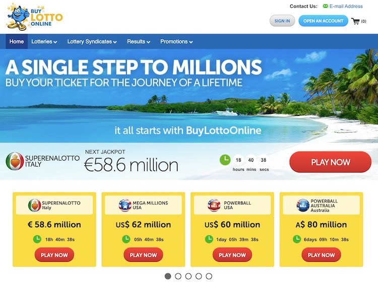 BuyLottoOnline Homepage