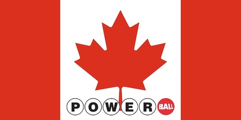 Canadian Flag and Powerball Logo