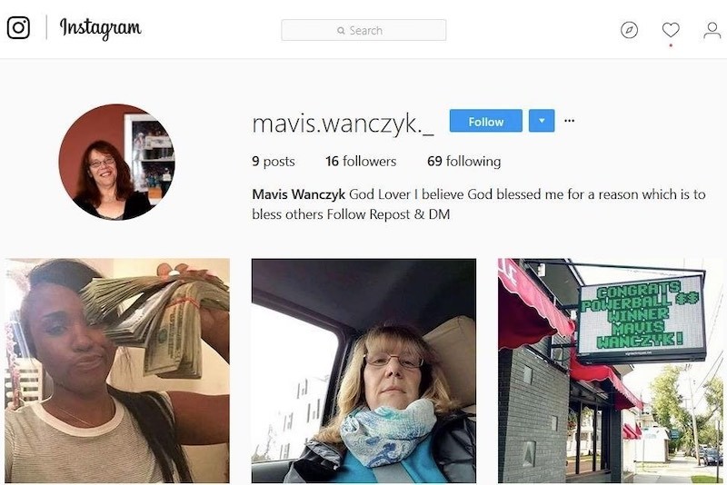 Fake Mavis Wanczyk Instagram Profile