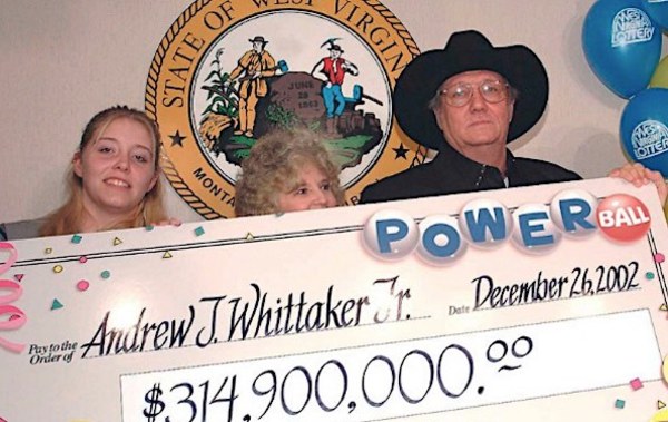 Jack Whittaker Holding Giant Cheque