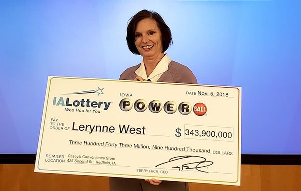 Lerynne West Holding Oversized Cheque