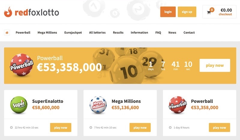 RedFoxLotto Homepage